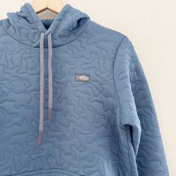 AFTCO Women's Quilted Refuge Hoodie Pullover Outdoor Fishing Sustainable Blue S - Picture 8 of 13